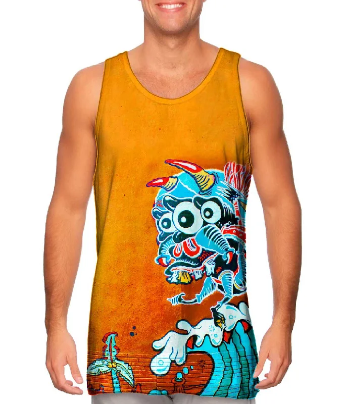 Slim Fit Tank Top-Monster Wave Graffiti Art Basel Miami 2013