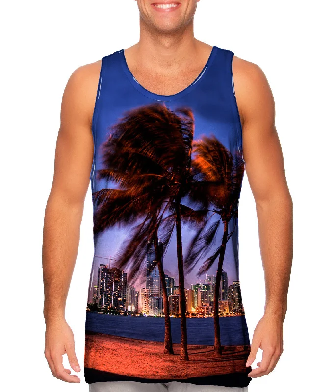 Trendy Racerback Vest-Miami Skyline