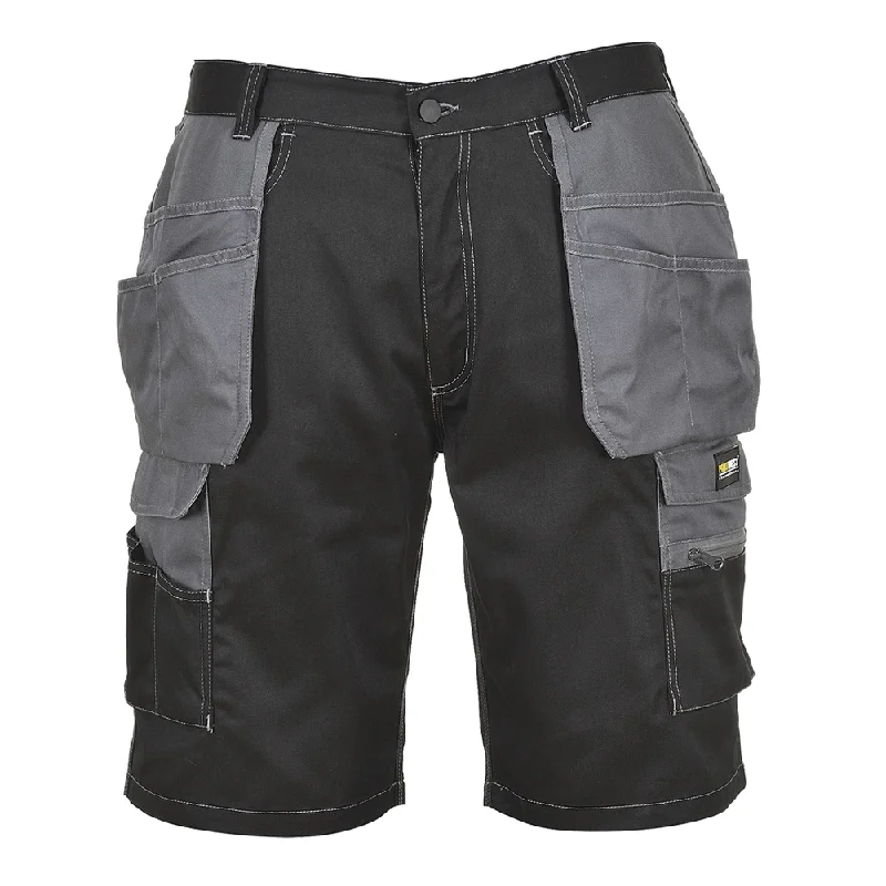 Tight Fit Workout Shorts-Portwest KS18 Granite Holster Pocket Shorts