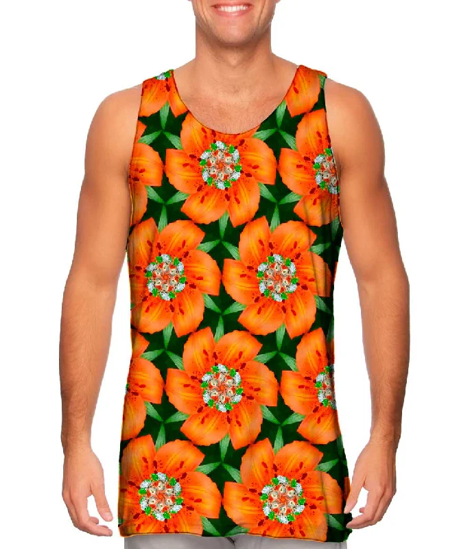 Trendy Sleeveless Shirt-Orange Sao Paulo Pattern