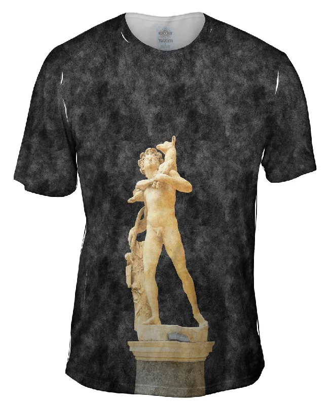 Halloween T-Shirt-Jebulon - "Statue Barberie Faun With Kid" (1685)