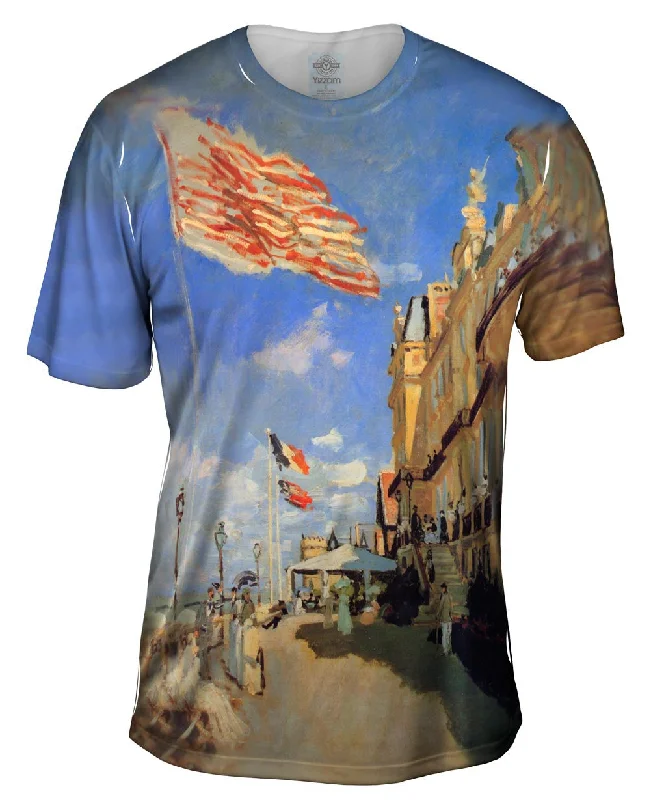 Skateboard Graphic T-Shirt-Monet -"Hotel de Roches Noires" (1870)