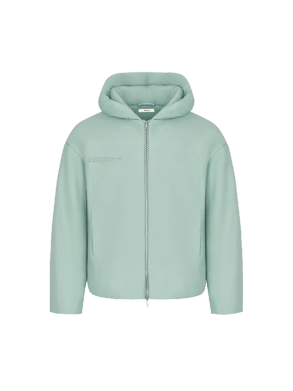 Insulated Jacket-Mens Flower-Warmth Padded Bomber Jacket—Eucalyptus Blue