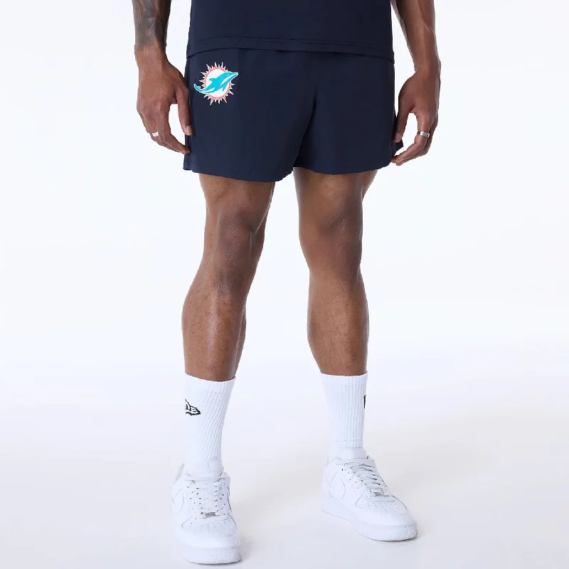 Relaxed Fit Bermuda Shorts-Miami Dolphins NFL Essentials Navy Shorts