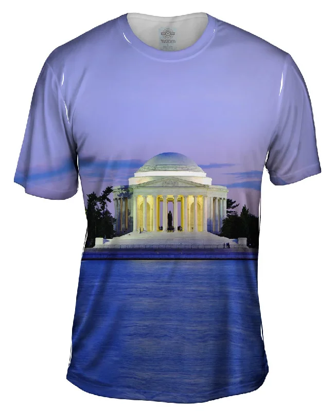 Floral Design T-Shirt-Jefferson Memorial At Dusk