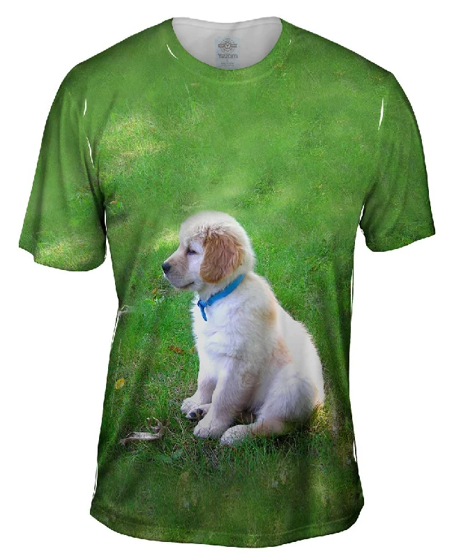 Travel Lover T-Shirt-Golden Lab Puppy In Thought