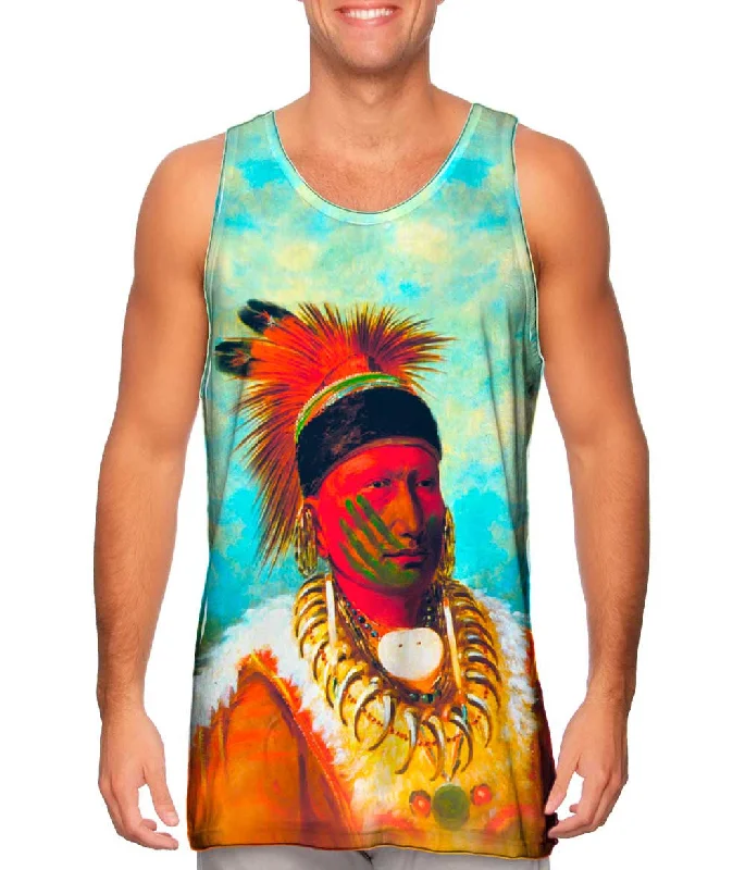 Adjustable Strap Tank-Native American Art - "The White Cloud Head Chief Of The Iowas" (1844)