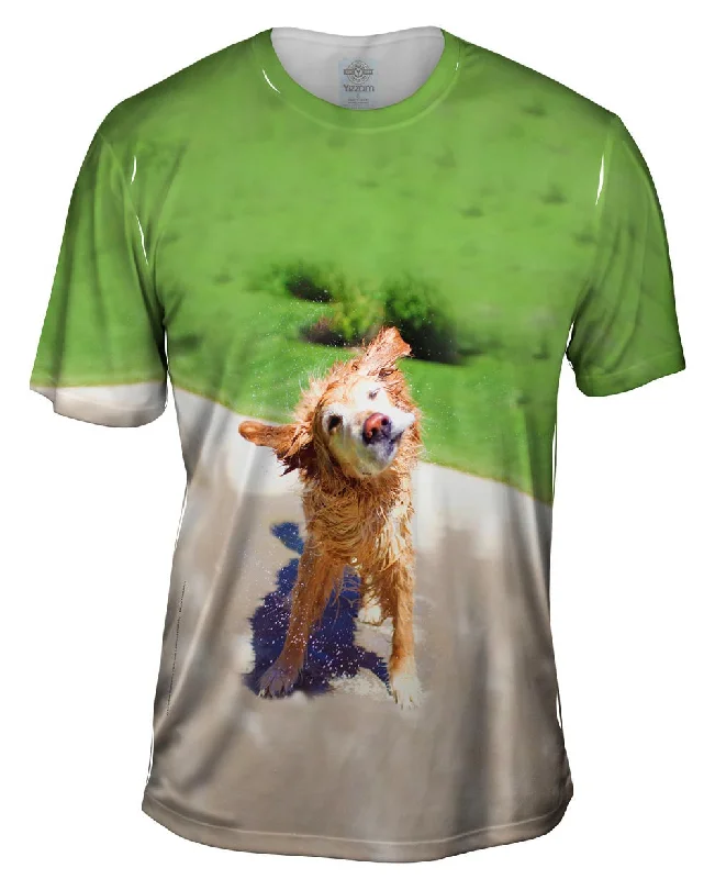 Fun Style T-Shirt-Golden Lab Aqua Shake