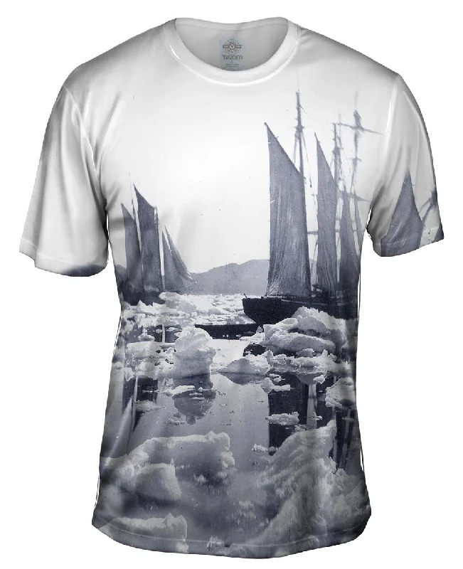 Summer Graphic T-Shirt-Sailing Ships In An Ice Field