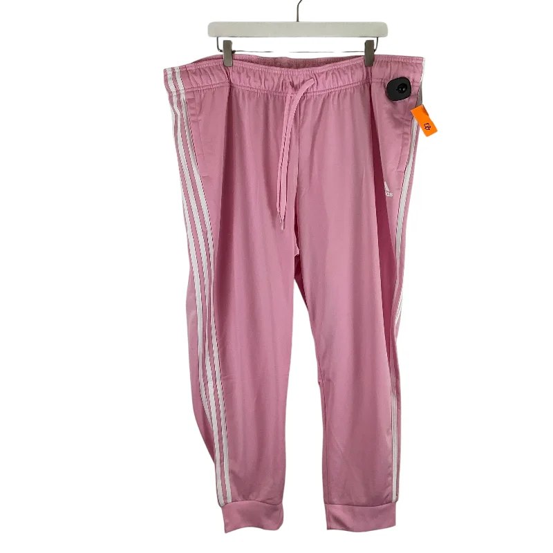 Classic Pleated Pants-Pants Lounge By Adidas In Pink, Size: 3x