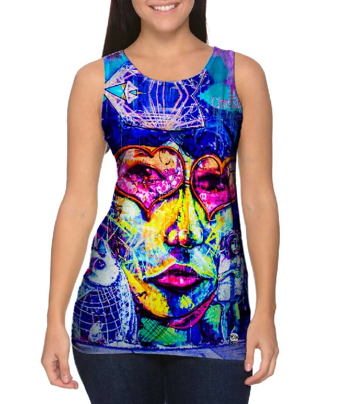 Summer Workout Tank-Miami Daze Pizza Monster Graffiti Art Basel Miami 2013