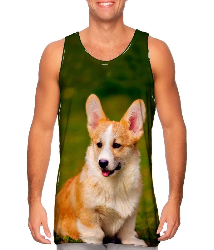 High-Neck Sleeveless Top-Pembroke Welsh Corgi Puppy