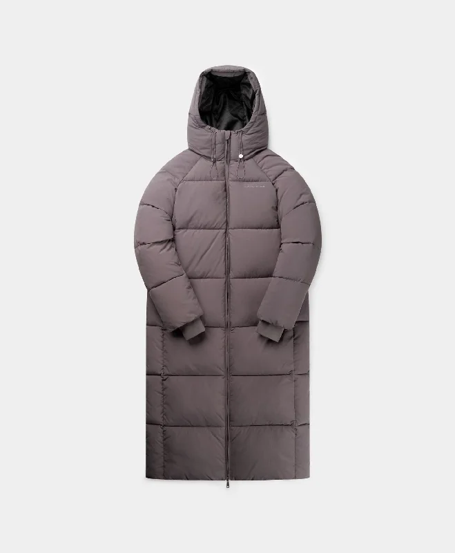 Trendy Moto Jacket-Rabbit Grey Relaxed Long Puffer