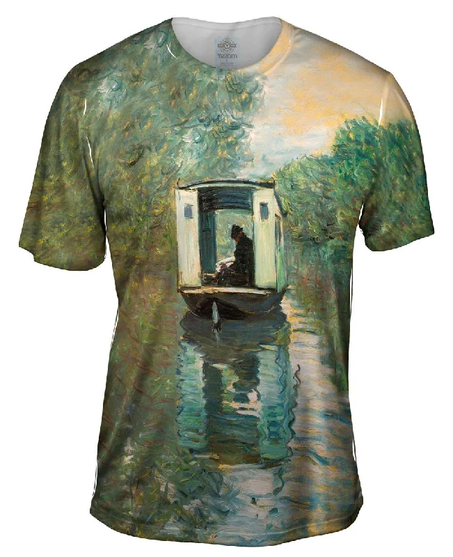 Gym Workout T-Shirt-Monet -"Le Bateau Atelier" (1876)