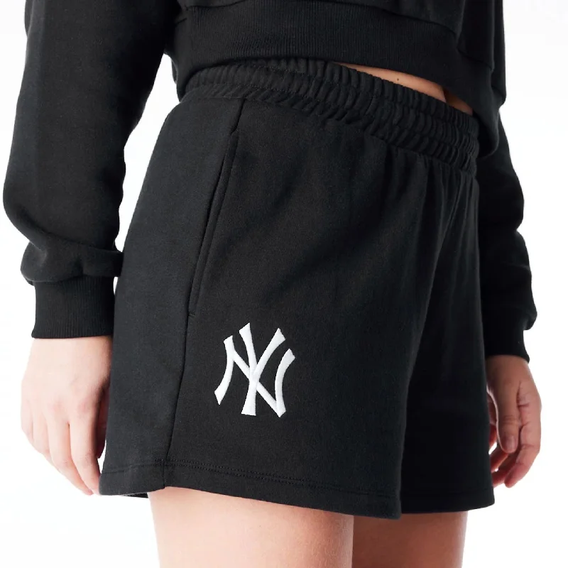 Sports Fan Shorts-New York Yankees Womens MLB League Essential Black Shorts