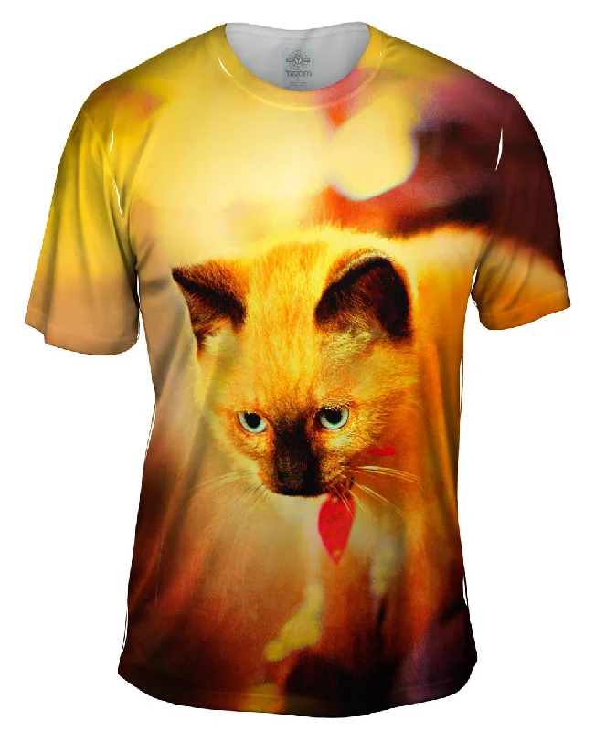 Nature Lover T-Shirt-Red Bow Kitten