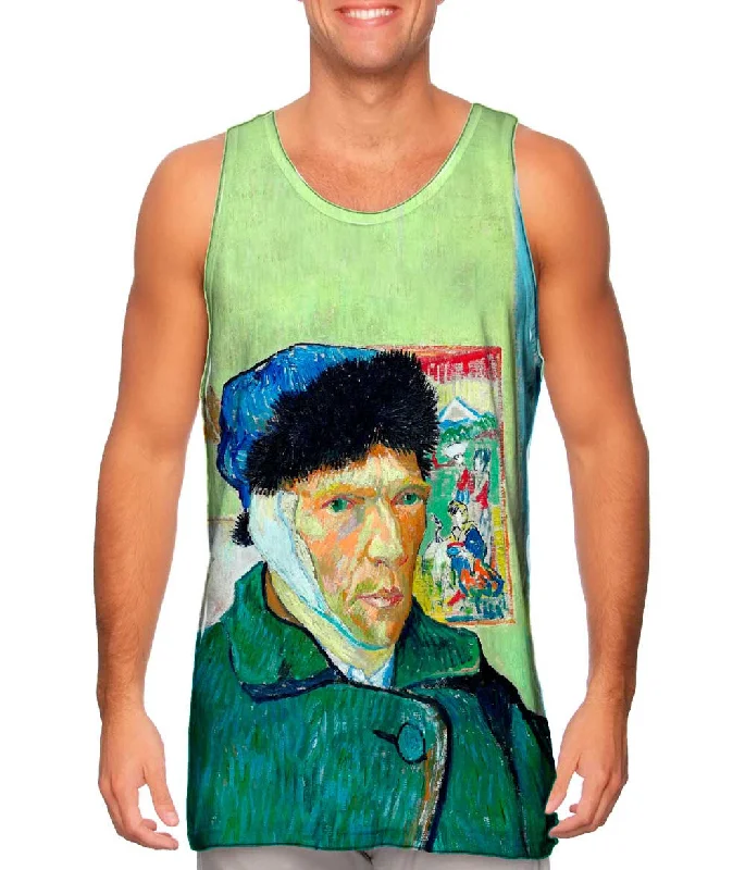 Sleek Training Vest-Moustache Hipster Vincent Van Gogh Self Portrait With Bandaged Ear