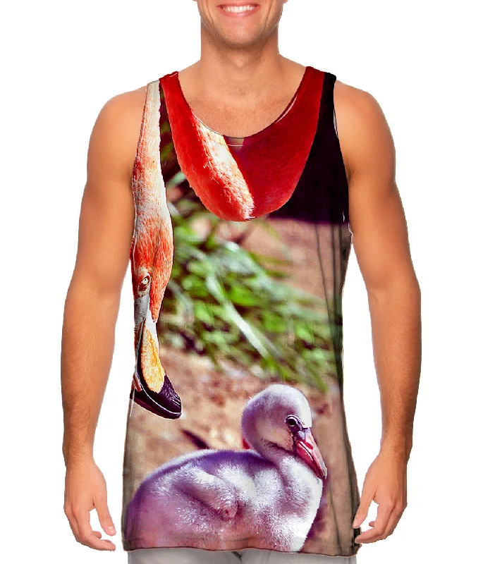 Summer Casual Tank-Mother Loves Her Baby Flamingo