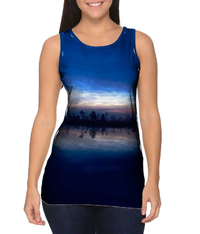 Sleeveless Beach Top-Noctilucent Clouds Glowing