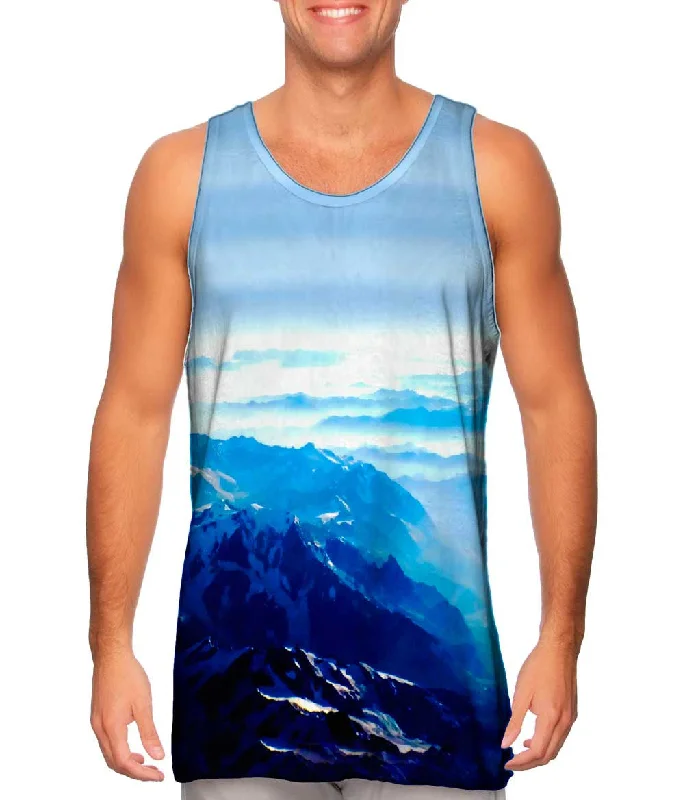 Relaxed Fit Muscle Tank-Mountains From Sky Swiss Alps