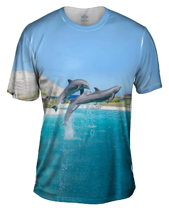 Animal Print T-Shirt-Jumping Dolphin