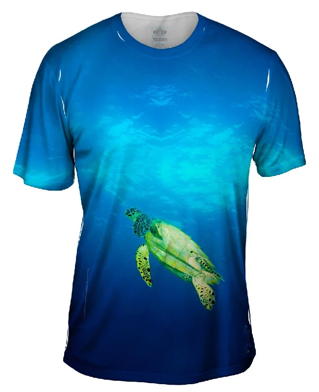 Cool Typography T-Shirt-Similan Turtle Rising Underwater