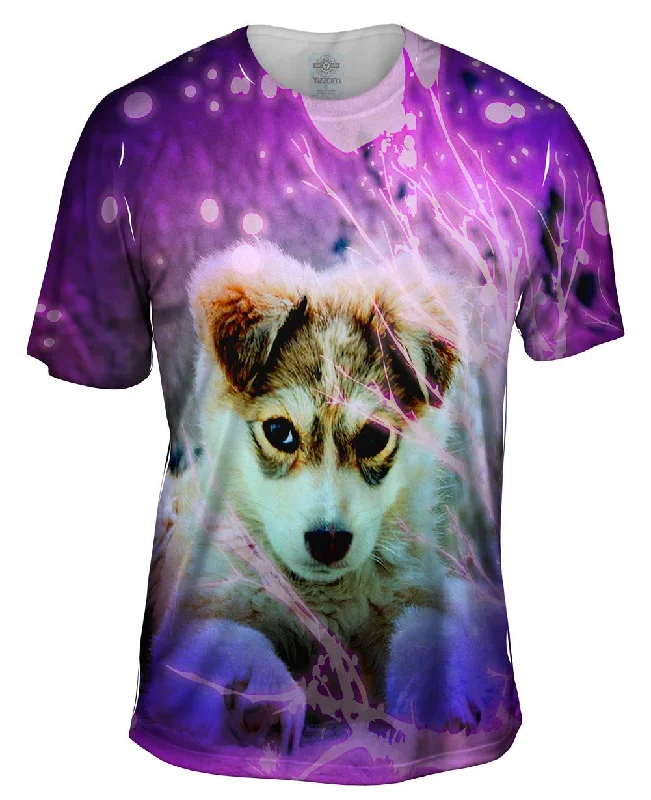 Retro Print T-Shirt-Glow Tree Puppy