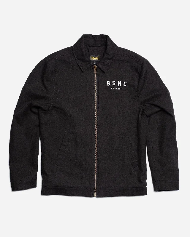 Sporty Running Jacket-BSMC ESTD. Canvas Jacket - Black