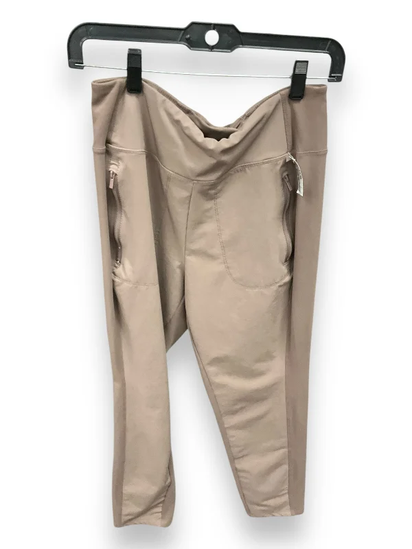 High-Waisted Palazzo Pants-Athletic Pants By 90 Degrees By Reflex In Taupe, Size: M