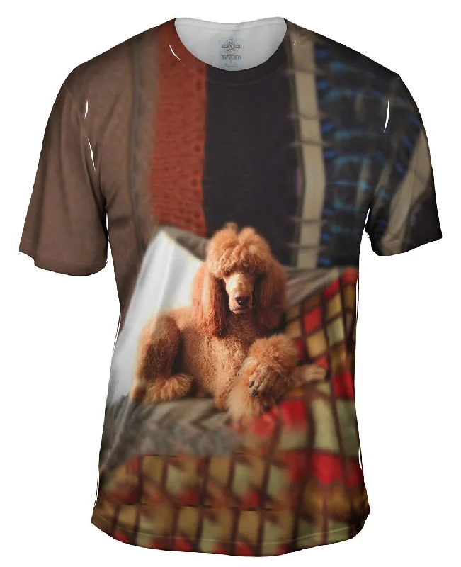 Retro Print T-Shirt-Sophisticated Poodle