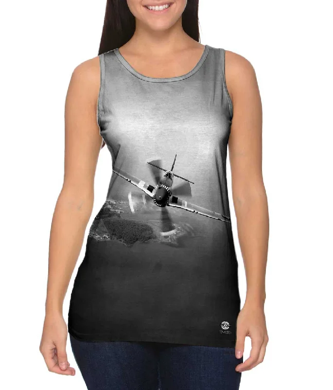 Basic Workout Vest-P 51 Mustang Plane Black White