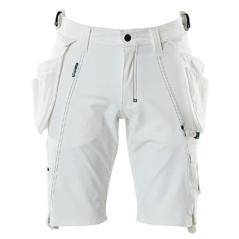 Classic Beach Shorts-Mascot Advanced 17149 Water-Repellent Stretch Work Shorts White