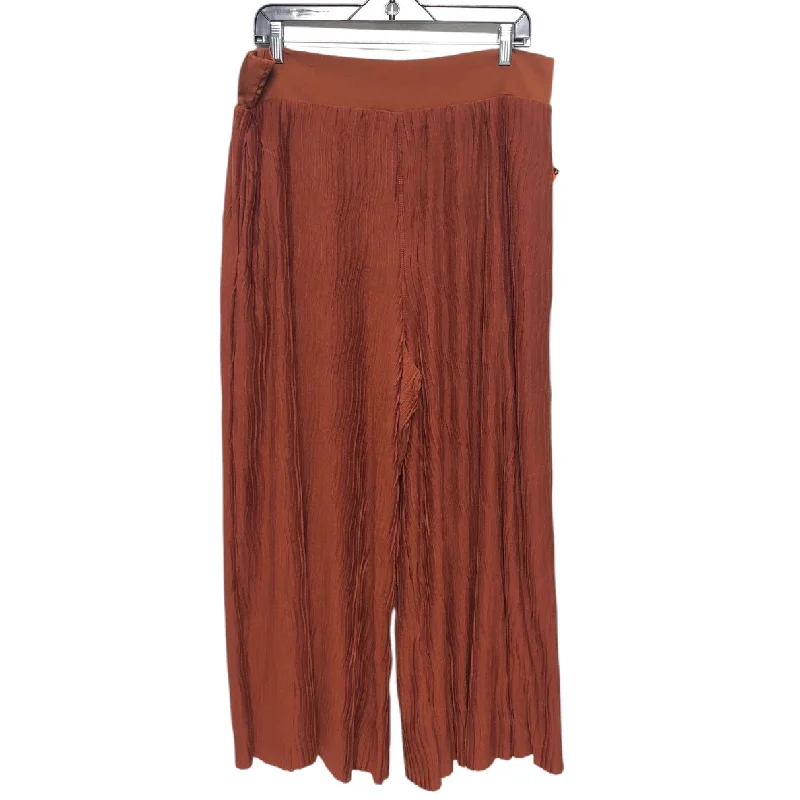 Warm Thermal Pants-Pants Wide Leg By Anthropologie In Brown & Red, Size:L