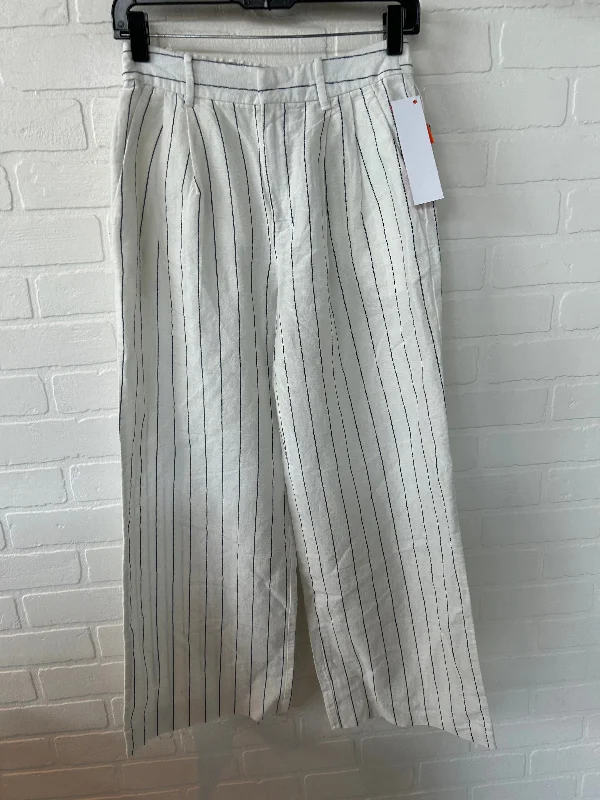 Relaxed Lounge Pants-Pants Wide Leg By Gap In Blue & Cream, Size: 0p