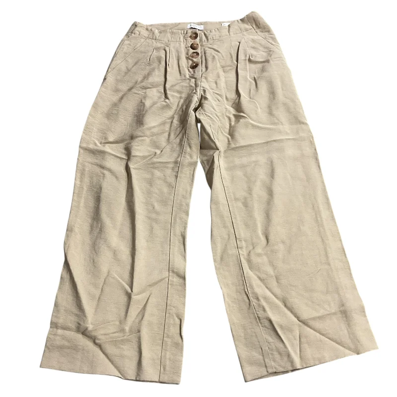 Trendy Cargo Work Pants-Pants Linen By Loft In Tan, Size: 0p