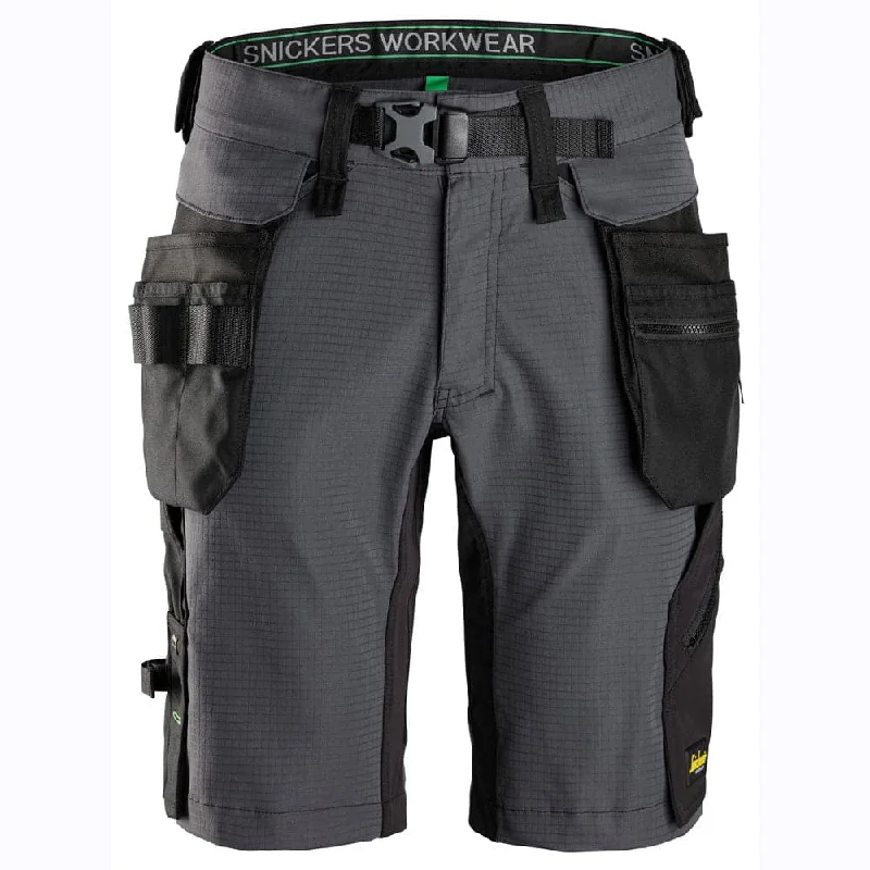 Pleated Front Shorts-Snickers 6172 FlexiWork, Shorts Detachable Holster Pockets