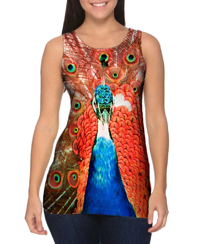 Casual Summer Tank-Peacock In Full Bloom