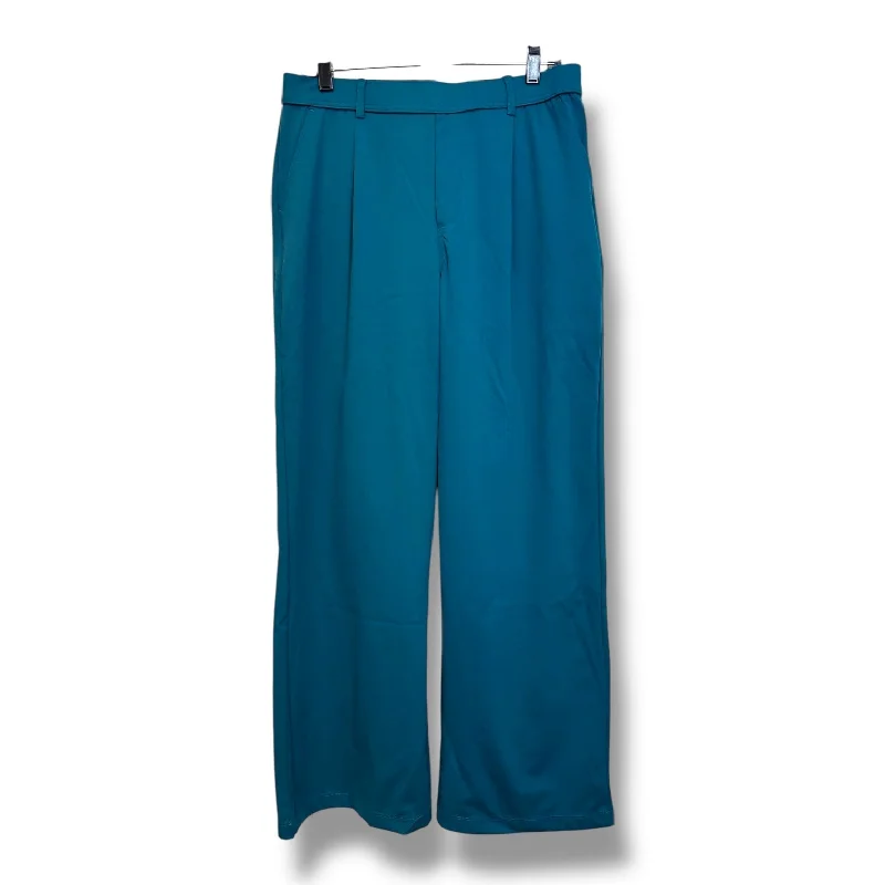 Trendy Faux Leather Pants-Athletic Pants By HALARA In Teal, Size: L