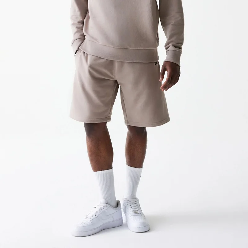 Travel Shorts-New Era Essential Pastel Brown Oversized Shorts