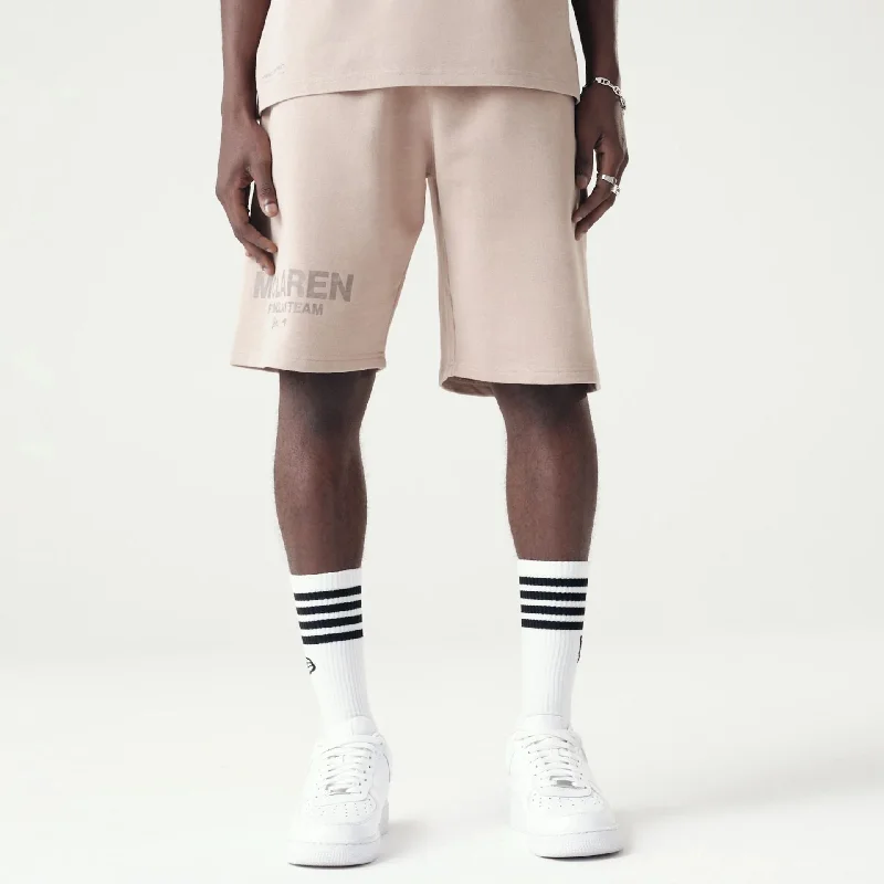 Printed Graphic Shorts-McLaren Racing Washed Pack Beige Oversized Shorts