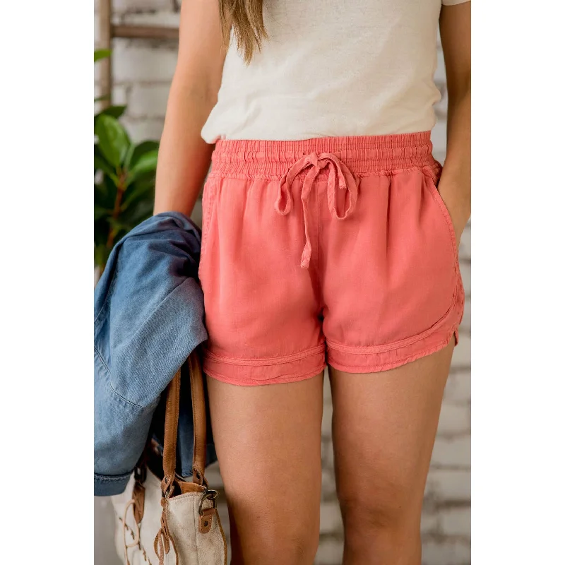 Stylish Printed Shorts-Detailed Trim Pocket Shorts