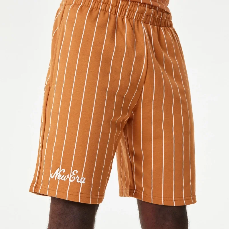 Fitness Shorts-New Era Pinstripe Orange Shorts