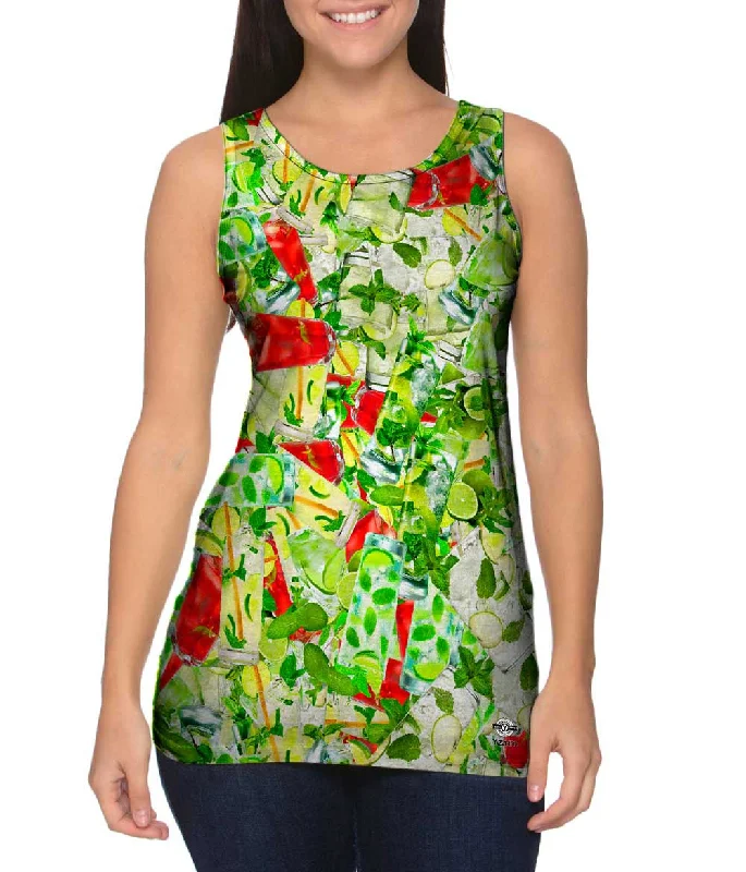 Casual Sleeveless Shirt-Mojito Afternoon Jumbo