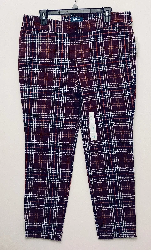 Casual Denim Pants-Pants Other By Old Navy In Plaid Pattern, Size: 14