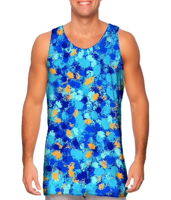 Sleek Fitness Vest-Paint Splatter Madness Blue