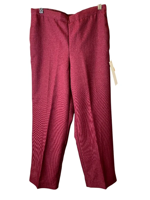 Slim Cut Jogging Pants-Pants Cropped By Alfred Dunner In Red, Size: 8