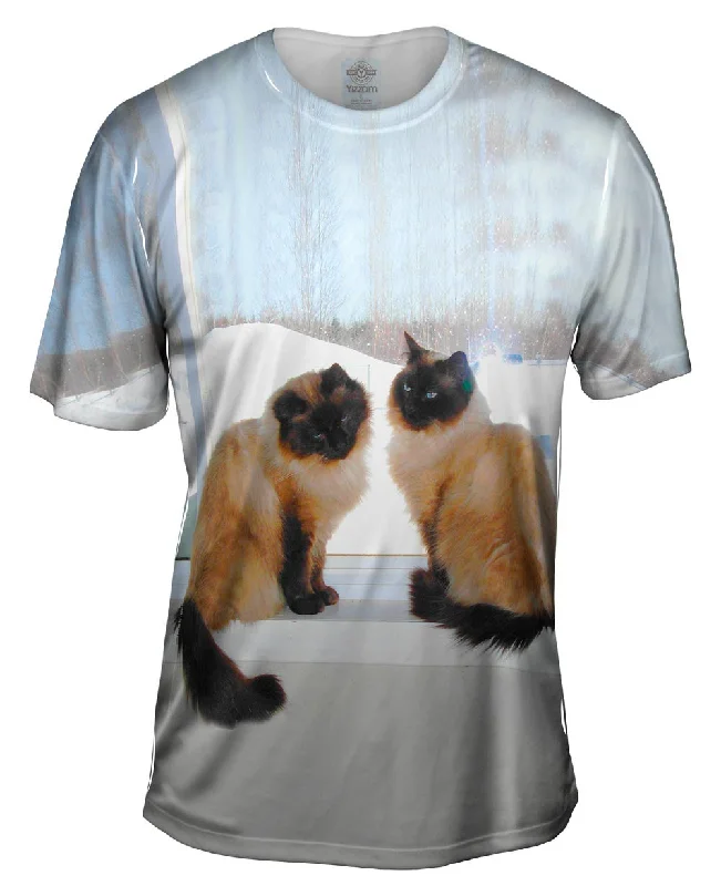 Cityscape T-Shirt-Siamese Cats Networking