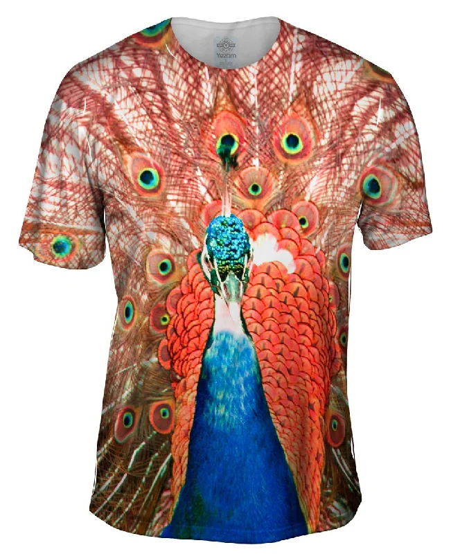 Skateboard Graphic T-Shirt-Peacock In Full Bloom