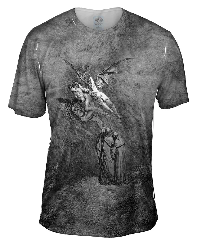 Custom Graphic T-Shirt-Gustave Dore - "The Inferno Canto 9" (1857)