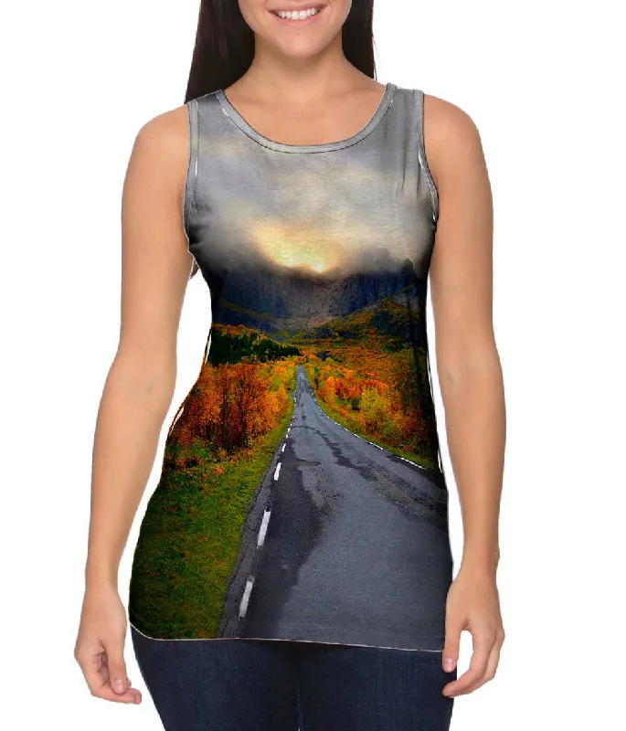 Sleeveless Beach Top-Mountain Sunset Norway